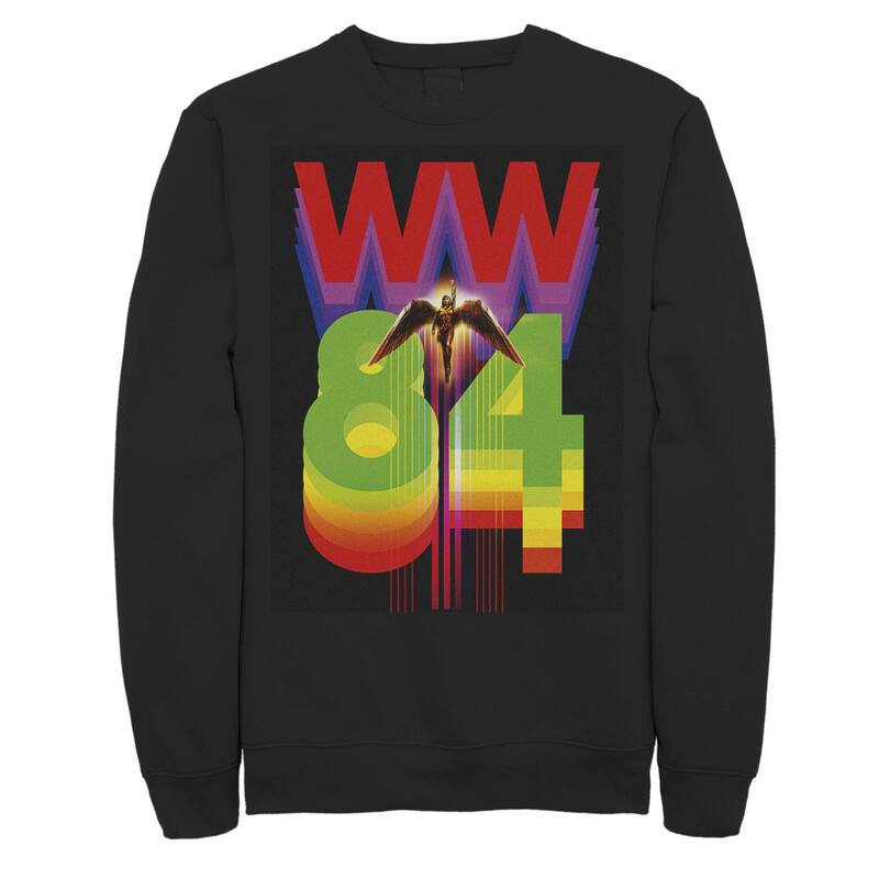 アニメ文字記号 レディース トップス プルオーバー 汗水 ロゴタイプ Licensed Character Men\u0027s DComics Wonder Woman 84 Rainbow Logo Sweatshirt Black 黒いこと
