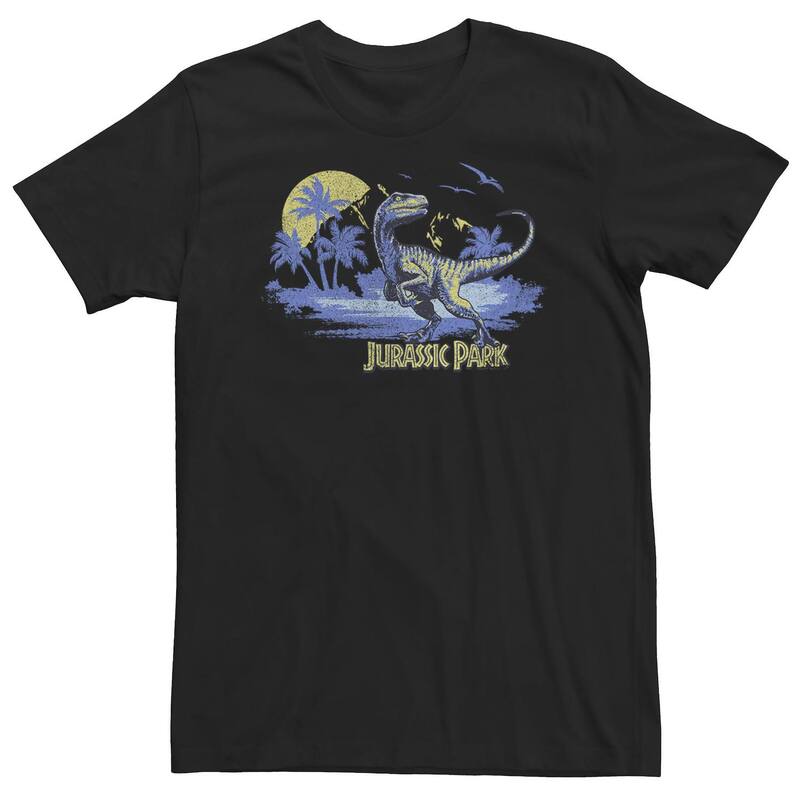 アニメキャラクター レディース トップス Tシャツ トール グラフィック Licensed Character Big & Tall Jurassic Park Raptor Sunset Graphic Tee Black ブラック