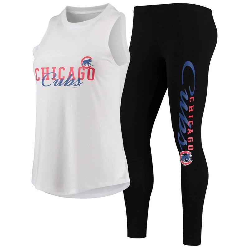 アンブランデッド レディース アンダーウェア ナイトウェア レギンス Unbranded Women's Conceptsport White/Black Chicago Cubsonatank Top & Leggings Pajama Set Cub White ホワイト