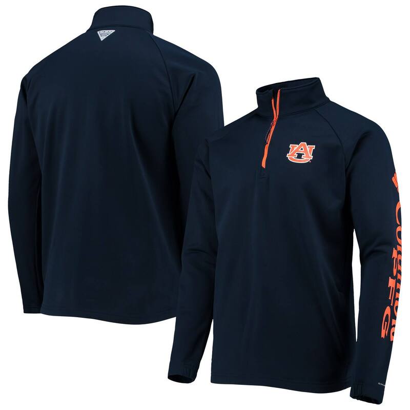 アンブランデッド レディース アウター ジャケット・ブルゾン フリース Unbranded Men's Columbia Navy Auburn Tigers Terminal Tackle Fleece Raglan Omni-Shade Quarter-Zip Jacket Aub Navy ネイビー 13,121円