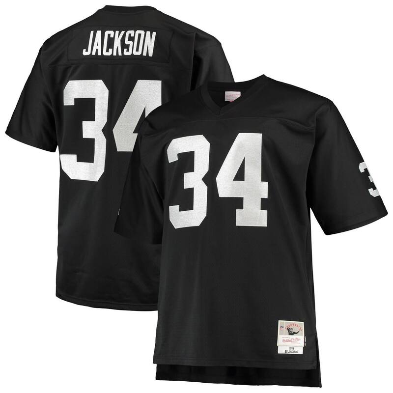 ミッチェル&ネス レディース トップス Tシャツ トール ジャージー Men's Mitchell & Ness Bo Jackson Black Las Vegas Raiders Big & Tall 1988 Retired Playereplica Jersey Lvr Black ブラック