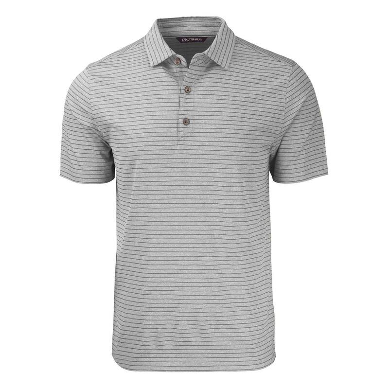 裁断師アンドうしろ側 レディース トップス プルオーバー スポーツシャツ トール Cutter \u0026 Buck Forgeco Heather Stripe Stretch Recycled Mens Big \u0026 Tall Polo Elemental Grey Heather 薄墨色