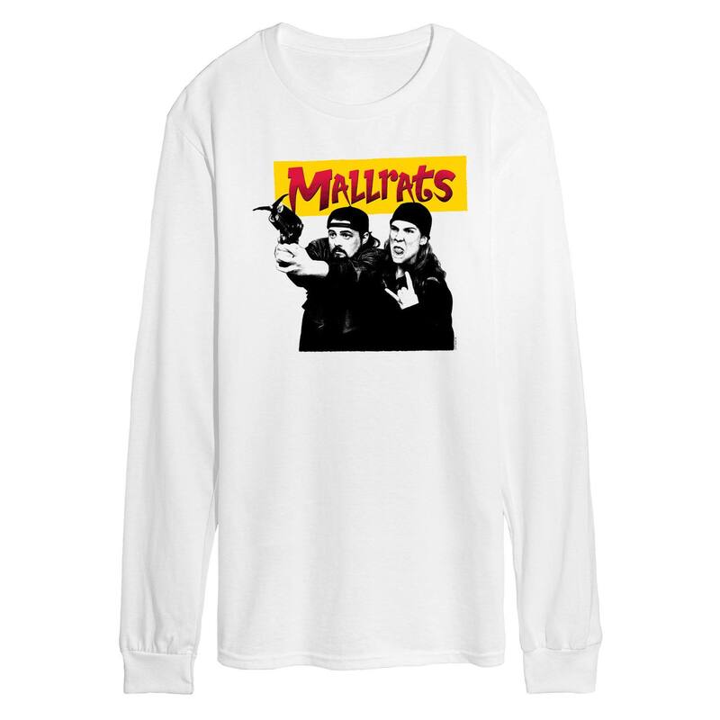 アニメキャラクター レディース トップス Tシャツ グラフィック Licensed Character Men's Mall Rats Jay Silent Bob Long Sleeve Graphic Tee White ホワイト