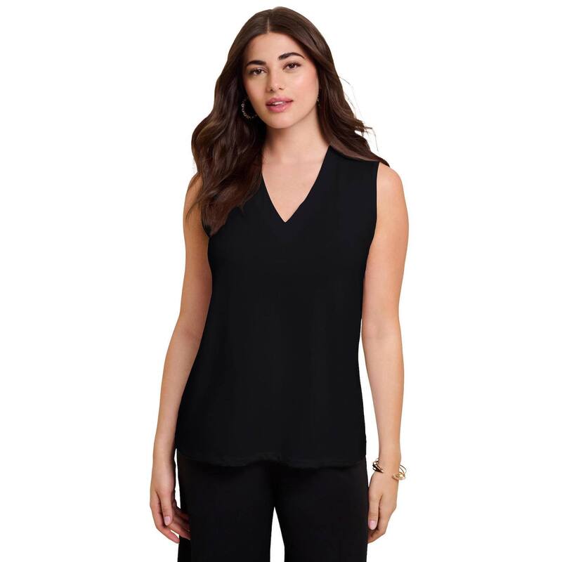 ロアマンズ レディース トップス プルオーバー Vのど首 足し加える大きさ Roaman\u0027s Women\u0027s Plusize Ultrasmooth Fabric V Neck Tank Black 黒いこと