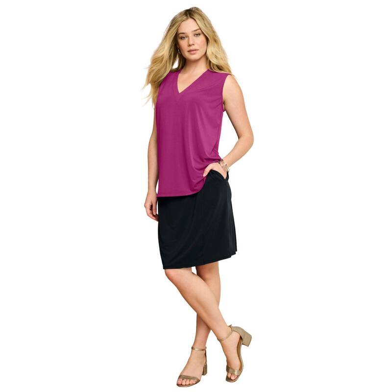 ロアマンズ レディース トップス プルオーバー Vのど首 足し加える大きさ Roaman\u0027s Women\u0027s Plusize Ultrasmooth Fabric V Neck Tank Rasberry