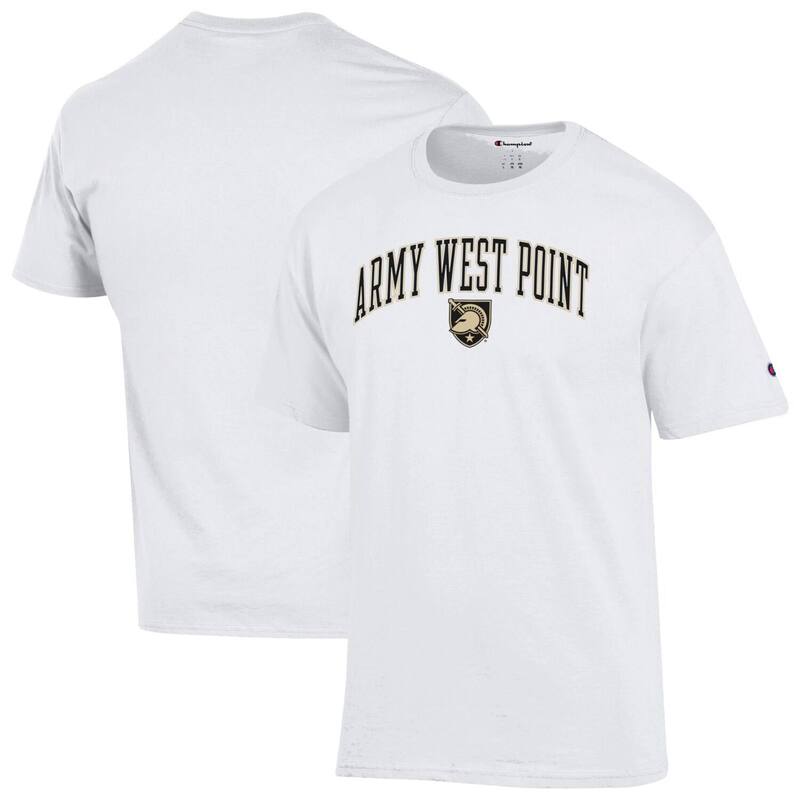 チャンピオン レディース トップス Tシャツ ロゴ Men'sChampion White Army Blacknights Arch Over Logo T-Shirt Nc2 White ホワイト｜ReVida 店