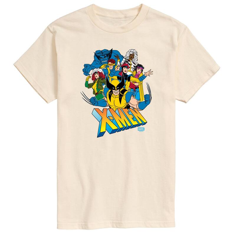 マーベル レディース トップス Tシャツ トール グラフィック Big & Tall Marvel X-Men Group Collage Graphic Tee Cream クリーム