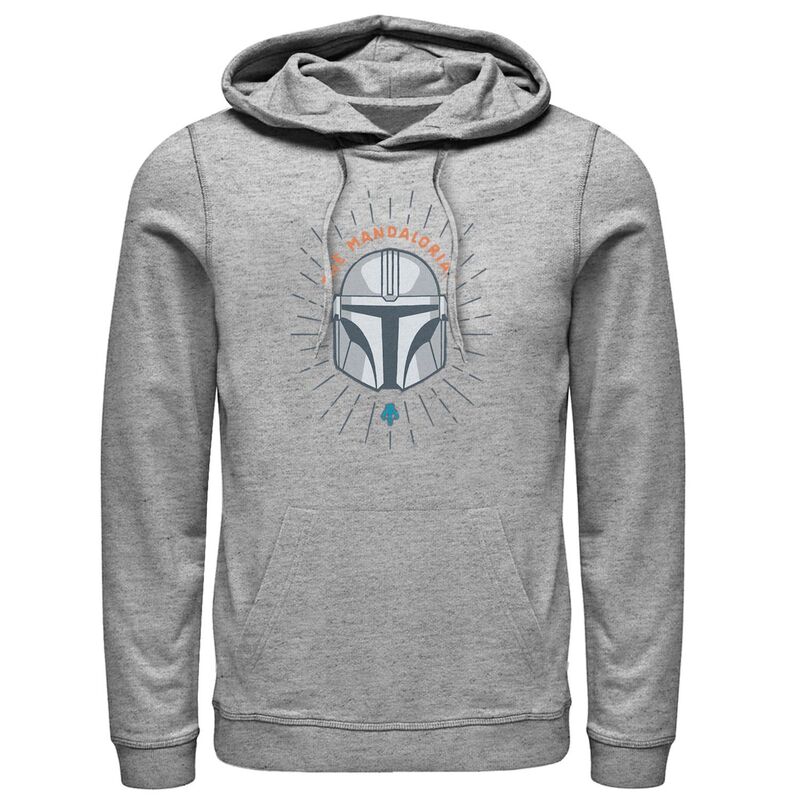 アニメキャラクター レディース トップス Tシャツ パーカー Licensed Character Men's The Mandalorian Helmet Cartoon Pullover Hoodie Athletic Heather ヘザー