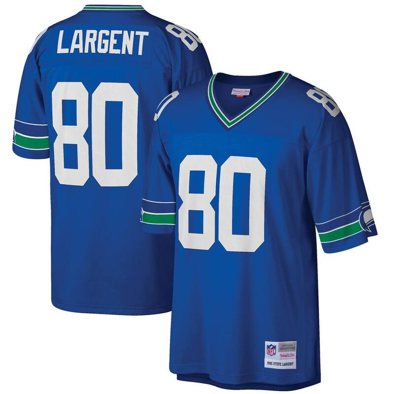 ミッチェル&ネス レディース トップス Tシャツ トール ジャージー Men's Mitchell & Nessteve Largent Royal Seattle Seahawks Big & Tall 1985 Retired Playereplica Jersey Sea Blue ブルー