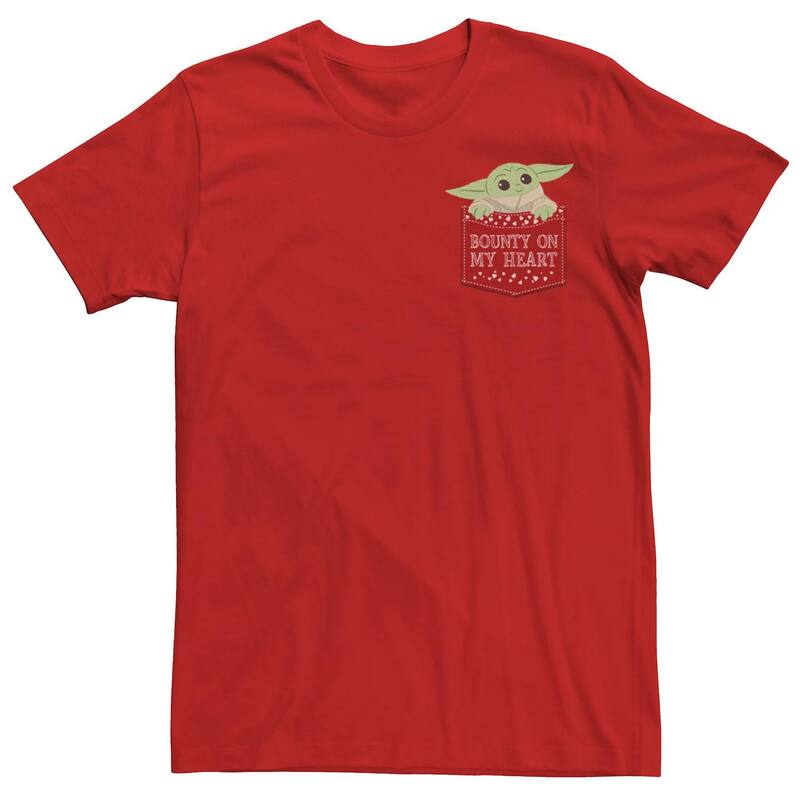アニメキャラクター レディース トップス Tシャツ Licensed Character Men'star Wars The Mandalorian The Child Bounty On My Heartee Red レッド