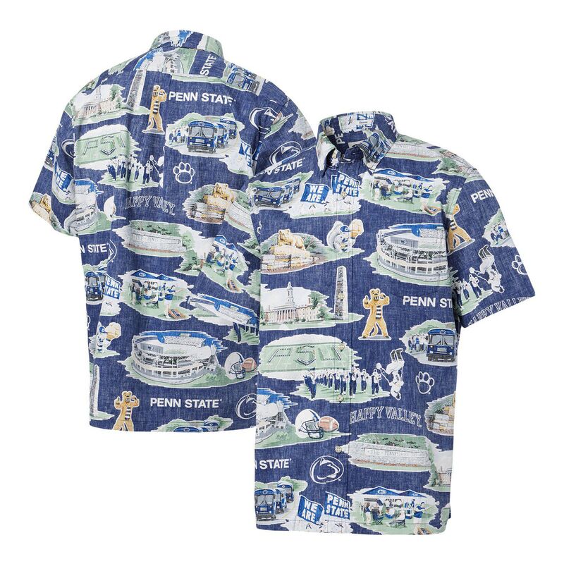レインスプーナー レディース トップス Tシャツ ダウン Men's Reyn Spooner Navy Penn State Nittany Lionscenic Button-Down Shirt Pst Navy ネイビー 22,260円