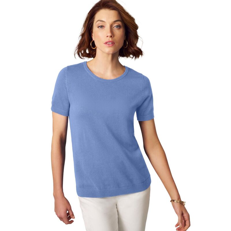 ジェシカロンドン レディース アウター ニット・セーター クルーネック プラスサイズ Jessica London Women's Plusize Fine Gauge Crewneck Shell Azure Mist