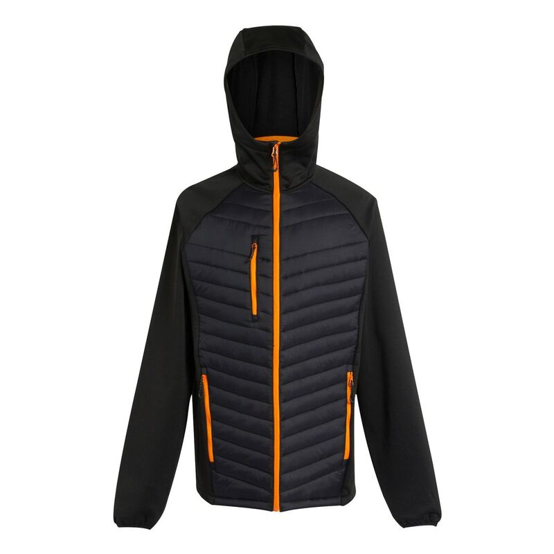レガッタ レディース アウター ジャケット・ブルゾン キルティング Regatta Mens Navigate Quilted Hybrid Jacket Black And Orange Pop ブラック