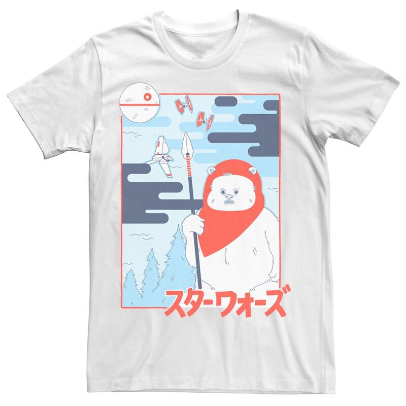 スター ウォーズ レディース トップス Tシャツ Men'star Wars Kanji Ewok Poposter Tee White ホワイト