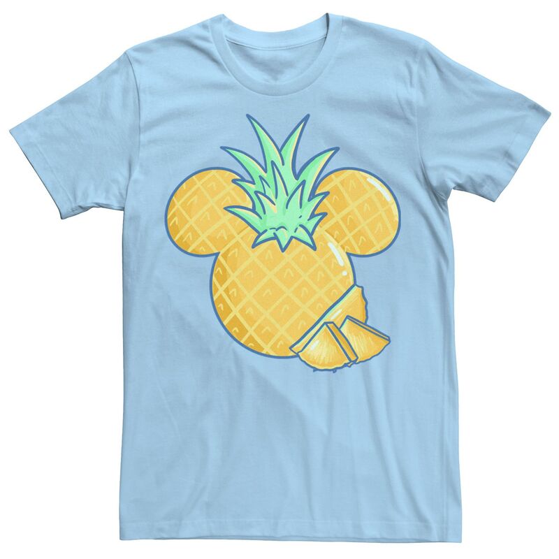 ディズニー レディース トップス Tシャツ ロゴ Disney's Mickey & Friends Mickey Pineapple Logo Men's Tee Light Blue ブルー