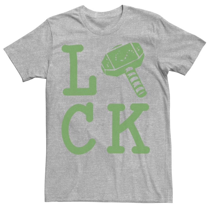 アニメキャラクター レディース トップス Tシャツ Licensed Character Men's Marvel Thor Large Luck Textee Athletic Heather ヘザー