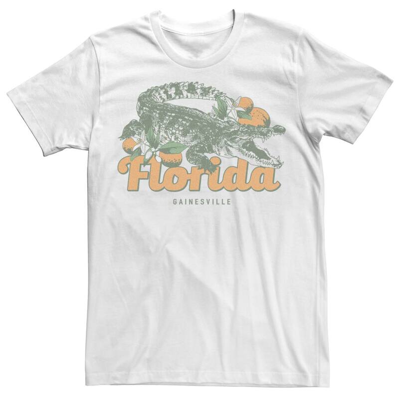 アニメキャラクター レディース トップス Tシャツ ロゴ Licensed Character Men's Florida Gainesville Croc Logo Tee White ホワイト