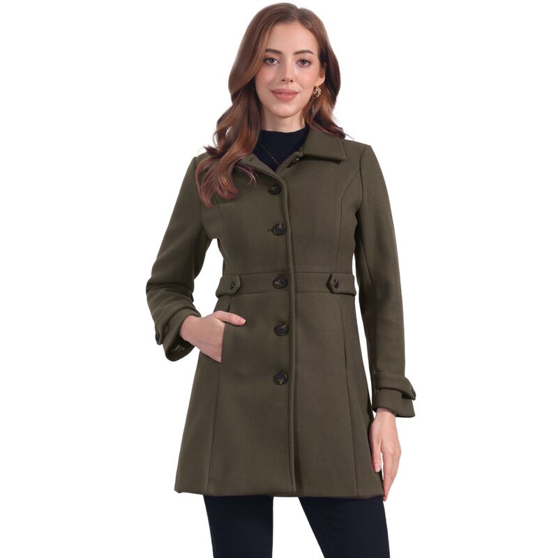 アレグラ ケー レディース アウター ジャケット・ブルゾン コート ALLEGRA K Women Classic Single Breasted Winter Long Trenchcoat with Pockets Coffee コーヒー