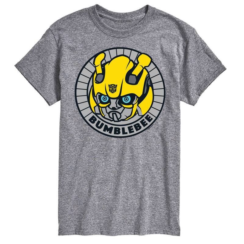 アニメキャラクター レディース トップス Tシャツ トール グラフィック Licensed Character Big & Tall Transformers Bumblebee Badge Graphic Tee Gray グレー