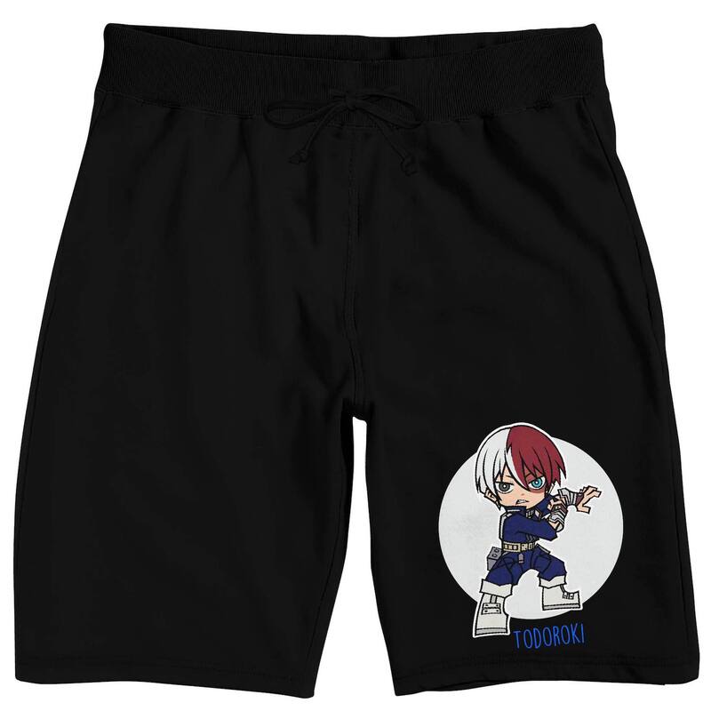 アニメキャラクター レディース アンダーウェア ナイトウェア ショートパンツ Licensed Character Men's My Hero Academia Chibi Pajama Shorts Black ブラック｜ReVida 店