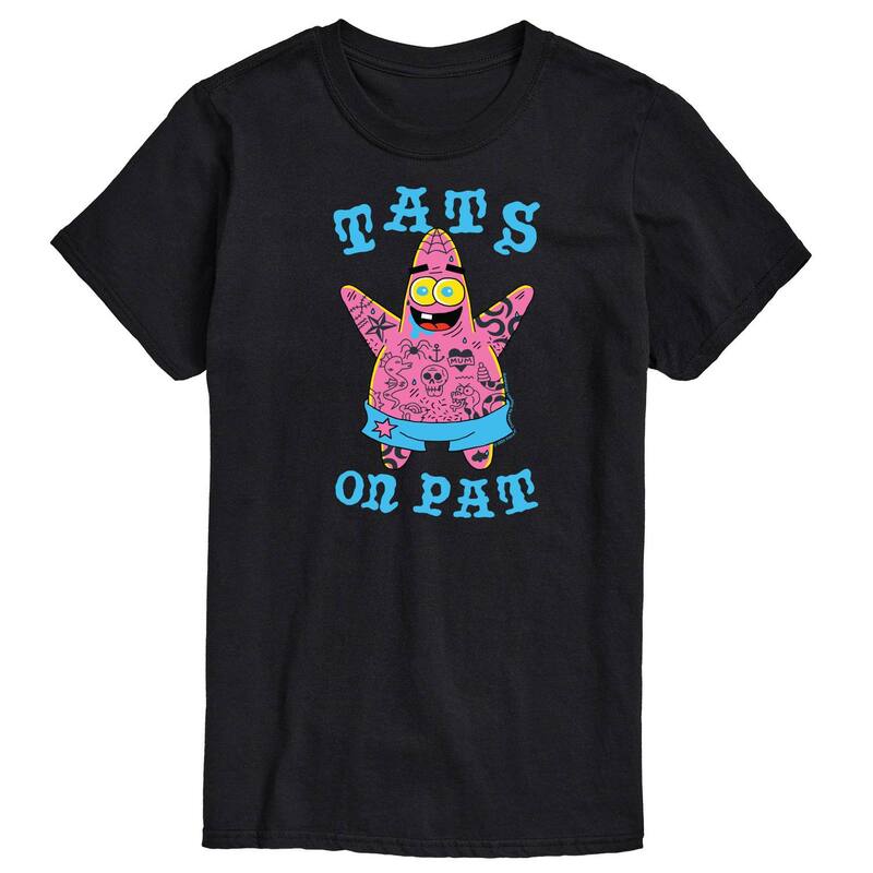 ニコロデオン レディース トップス Tシャツ パンツ グラフィック Nickelodeon Men'spongeBob SquarePants Tats on Pat Graphic Tee Black ブラック
