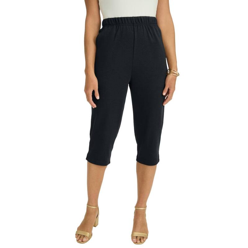ジェシカロンドン レディース ボトムス カジュアルパンツ プラスサイズ キャップ Jessica London Women's Plusize Soft Ease Capri Black ブラック|ReVida 店
