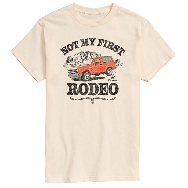 アニメキャラクター レディース トップス Tシャツ グラフィック Licensed Character Men's Ford Bronco Not My First Rodeo Distressed Graphic Tee Cream クリーム