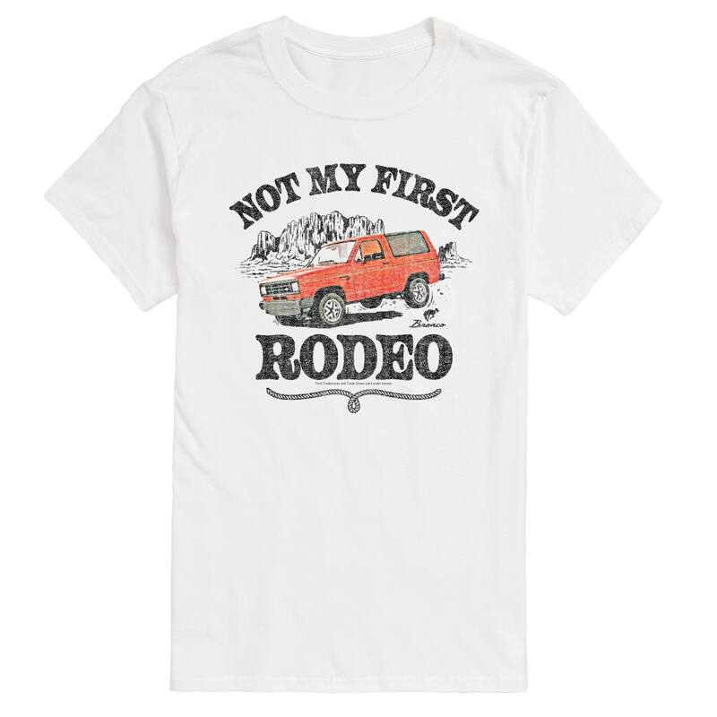 アニメキャラクター レディース トップス Tシャツ グラフィック Licensed Character Men's Ford Bronco Not My First Rodeo Distressed Graphic Tee White ホワイト