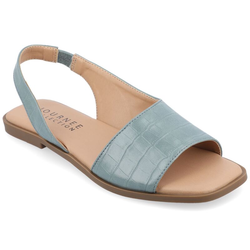 ジュルネ コレクション レディース シューズ サンダル Journee Collection Brinsley Women's Tru Comfort Foam Croco Texture Sling Back Sandals Blue ブルー