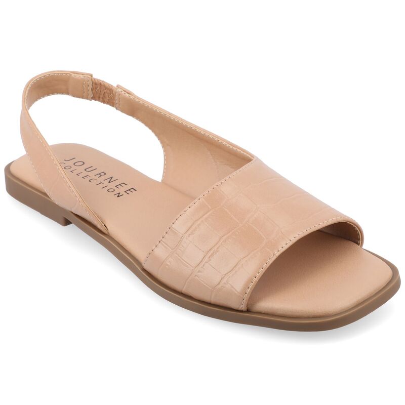 ジュルネ コレクション レディース シューズ サンダル Journee Collection Brinsley Women's Tru Comfort Foam Croco Texture Sling Back Sandals Tan タン