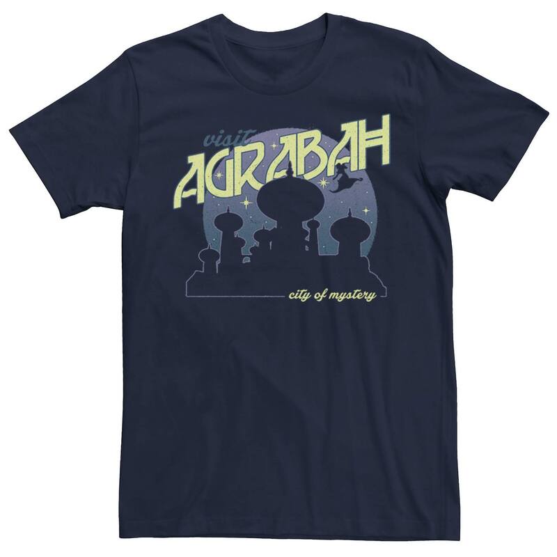 ディズニー レディース トップス Tシャツ Disney's Aladdin Visit Agrabah Postcard Men's Tee Navy ネイビー