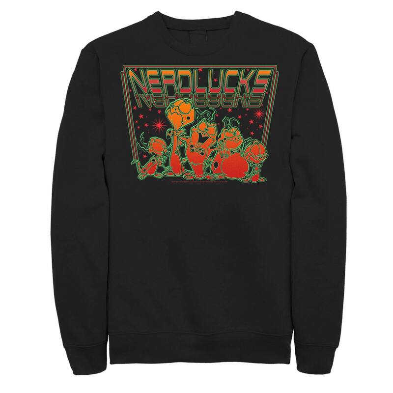 アニメ文字記号 レディース トップス プルオーバー 汗水 Licensed Character Men\u0027s Looney Tunespace Jam Nerdlucks Portrait Sweatshirt Black 黒いこと