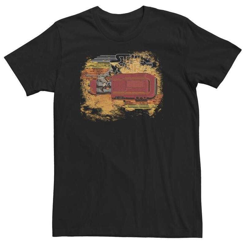 アニメキャラクター レディース トップス Tシャツ トール ロゴ Licensed Character Big & Tall Star Wars Rey Sandstorm Logo Tee Black ブラック