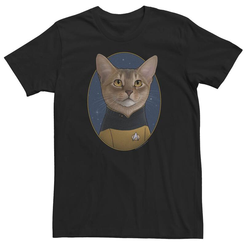 アニメキャラクター レディース トップス Tシャツ トール Licensed Character Big & Tall Star Trek Barclay Cat Formation Tee Black ブラック