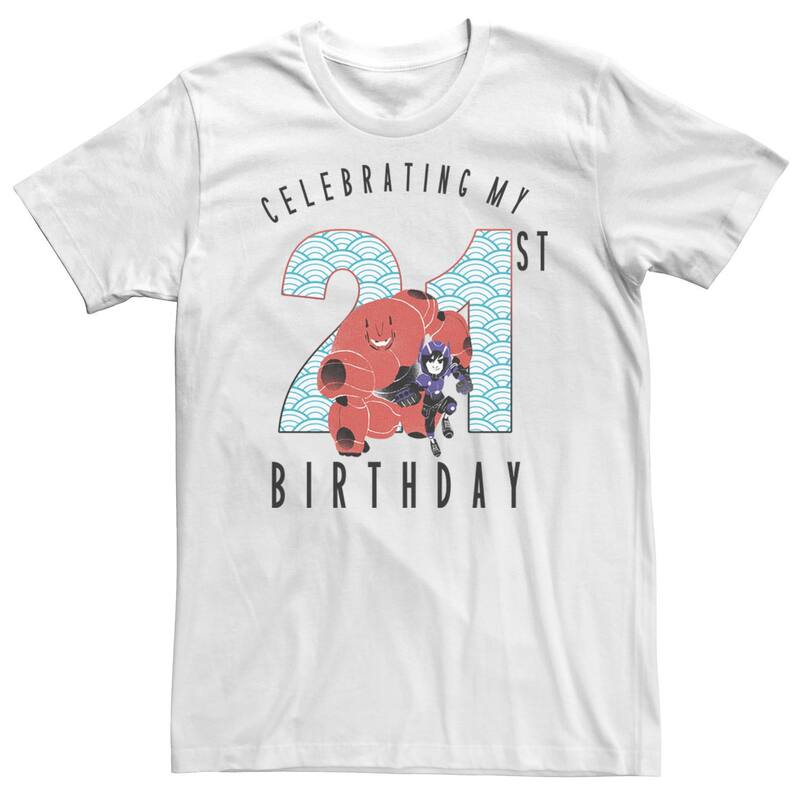 ディズニー ピクサー レディース トップス Tシャツ トール Disney / Pixar Big & Tall Disney Big Hero 6 Baymax Hiro 21st Birthday Tee White ホワイト