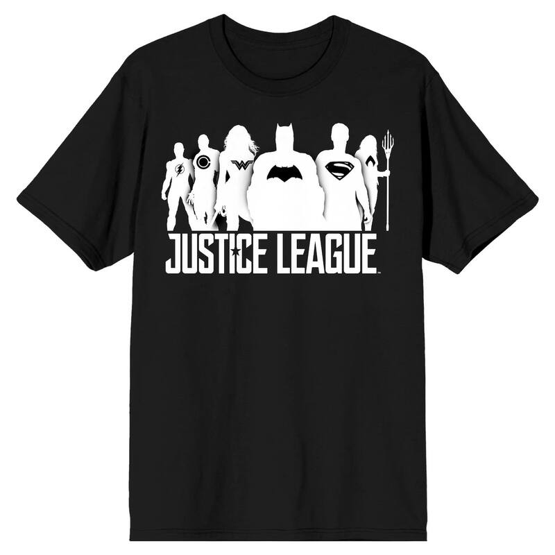 アニメキャラクター レディース トップス Tシャツ Licensed Character Men's Justice League Movie Hero Tee Black ブラック