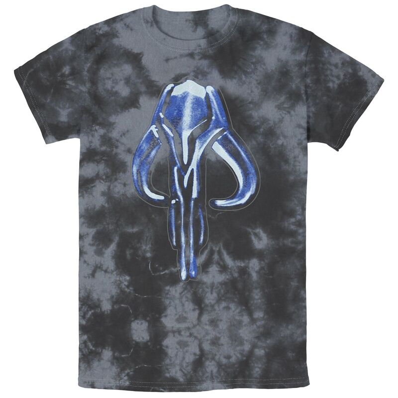アニメキャラクター レディース トップス Tシャツ ロゴ グラフィック Licensed Character Men'star Wars The Mandalorian Mythosaur Skullogo Ice Bombard Wash Graphic Tee Black Charcoal ブラック