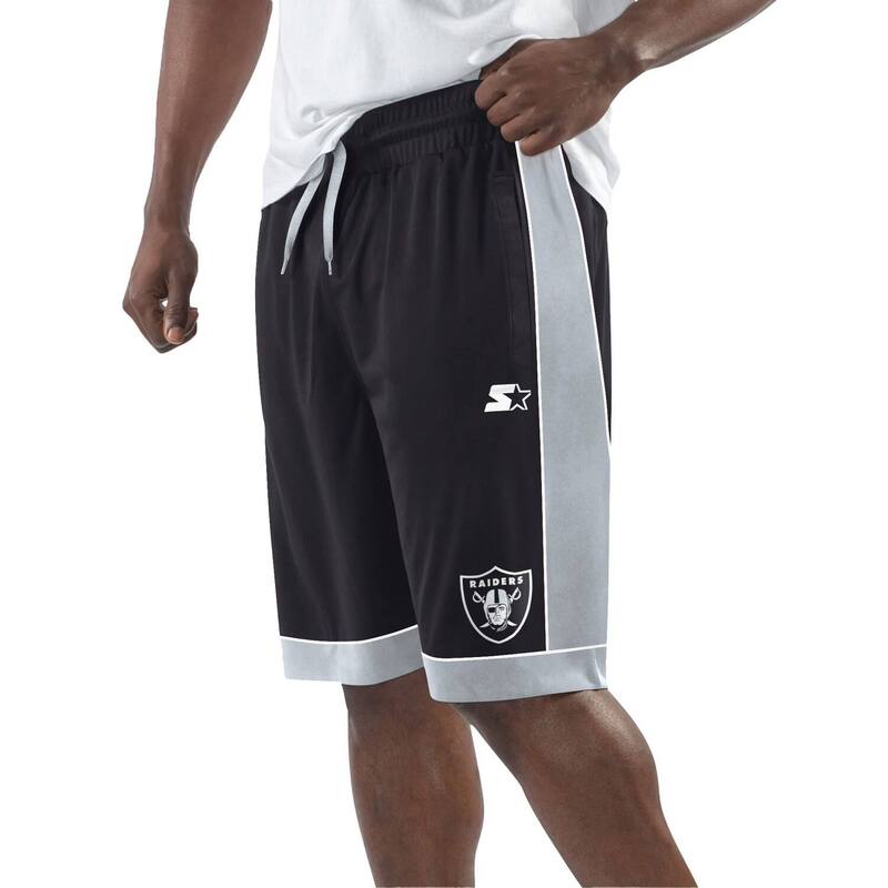 スターター レディース ボトムス ハーフパンツ・ショーツ ショートパンツ Men'starter Black/Silver Las Vegas Raiders Fan Favorite Fashion Shorts Lvr Black ブラック｜ReVida 店