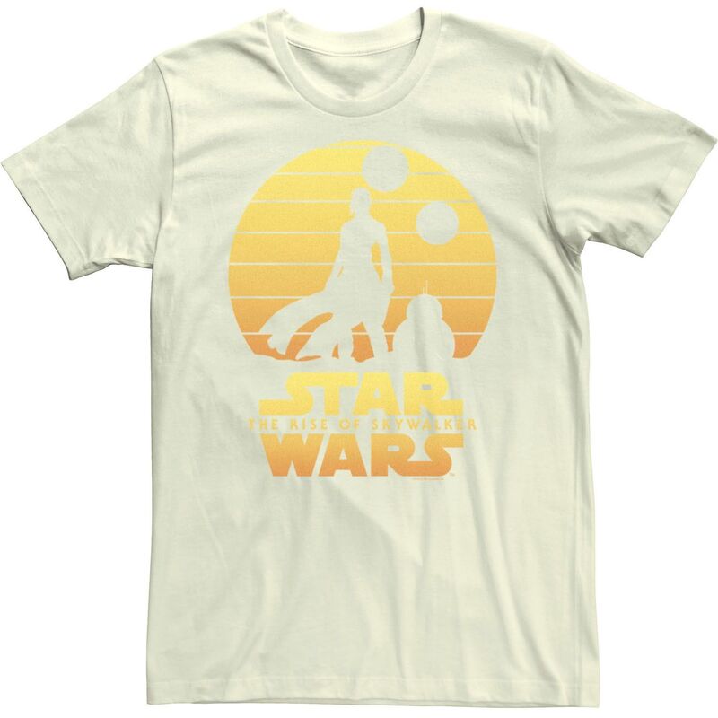 アニメキャラクター レディース トップス Tシャツ Licensed Character Men'star Wars: The Rise Of Skywalkerey & BB-8 Silhouettee Natural