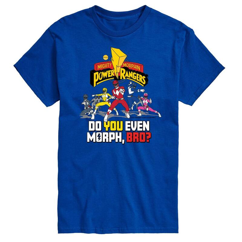 アニメキャラクター レディース トップス Tシャツ Licensed Character Men's Powerangers Do You Morph Bro Tee Blue ブルー