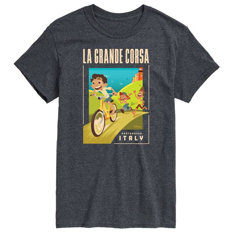 ディズニー ピクサー レディース トップス Tシャツ トール グラフィック Disney / Pixar's Luca Big & Talla Grande Postcard Graphic Tee Heather Charcoal チャコール