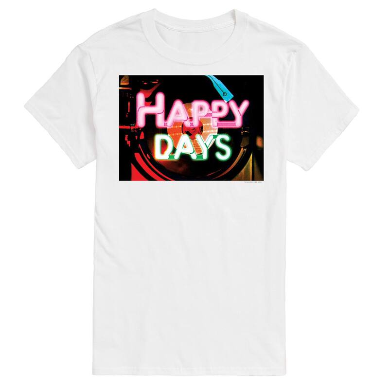 アニメキャラクター レディース トップス Tシャツ トール ロゴ グラフィック Licensed Character Big & Tall Happy Days Jukebox Logo Graphic Tee White ホワイト