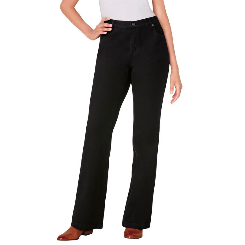 ウーマン ウィズイン レディース ボトムス デニムパンツ ブーツカット プラスサイズ プチ ブーツ ジーンズ Woman Within Plusize Petite Stretch Denim Five-Pocket Bootcut Jeans Black Denim ブラック