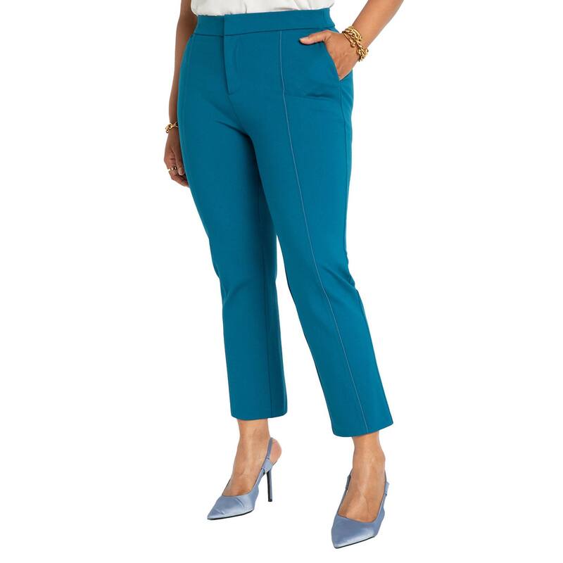 エロクイ レディース ボトムス カジュアルパンツ プラスサイズ プチ ELOQUII Women's Plusize Petite The Ultimate Stretch Slim Leg Pant Moroccan Blue ブルー