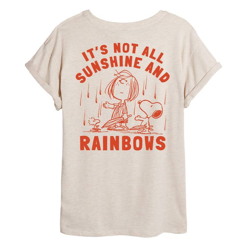 アニメキャラクター レディース トップス Tシャツ Licensed Character Juniors' Peanuts It's Not All Sunshine & Rainbows Oversized Tee Beige ベージュ 6,825円