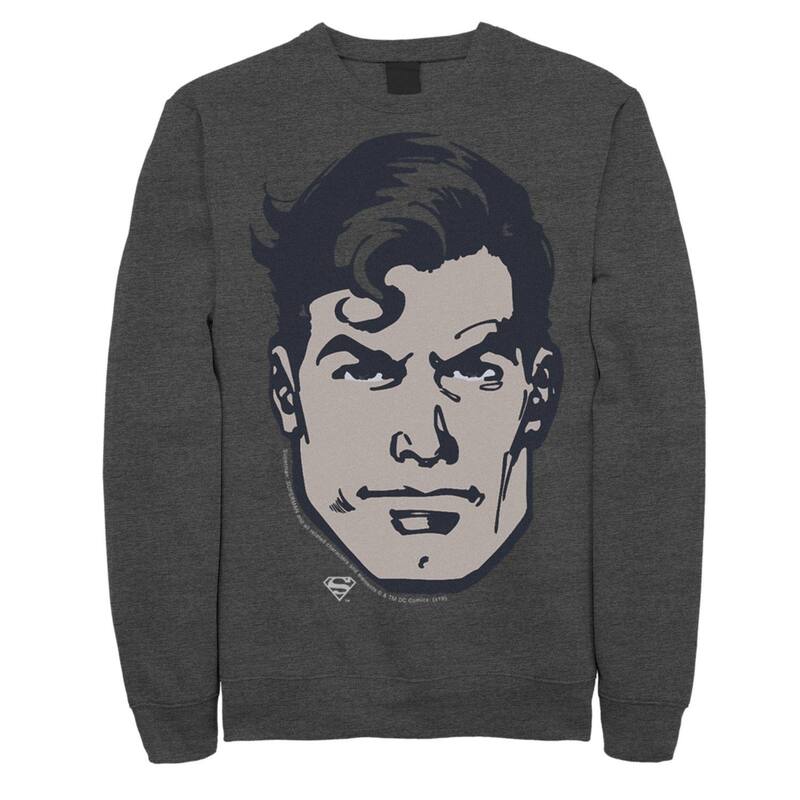 アニメキャラクター レディース トップス Tシャツ フリース グラフィック Licensed Character Men's DComicsuperman Large Chest Portrait Graphic Fleece Pullover Charcoal Heather チャコール