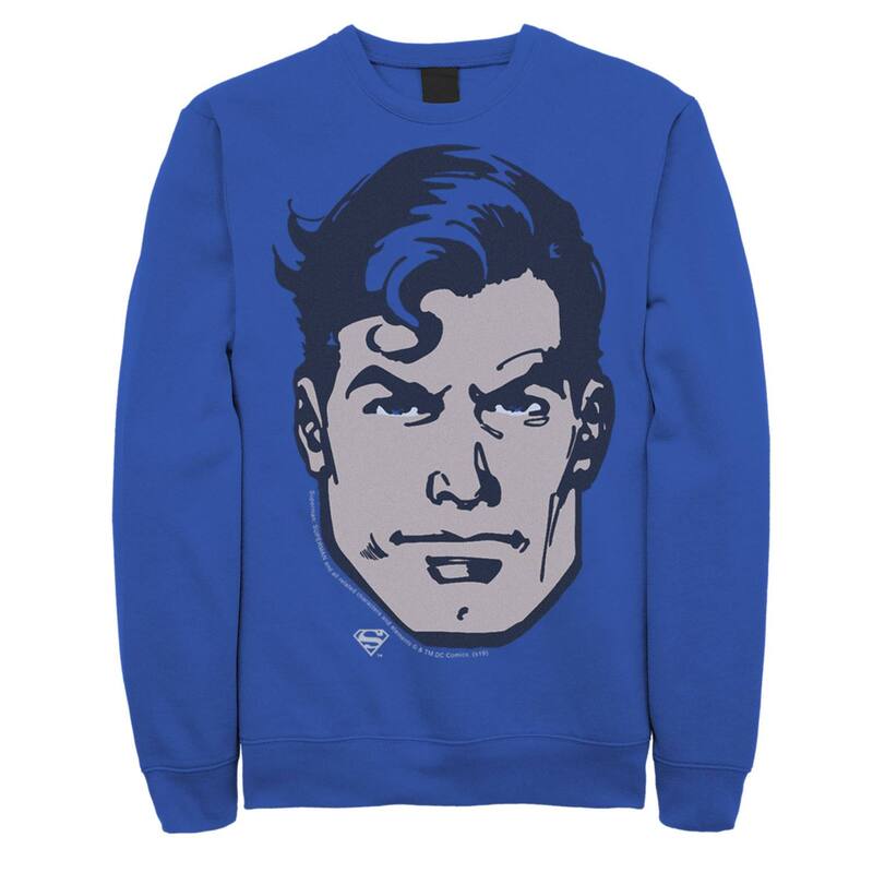 アニメキャラクター レディース トップス Tシャツ フリース グラフィック Licensed Character Men's DComicsuperman Large Chest Portrait Graphic Fleece Pulloveroyal
