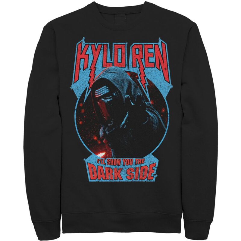 アニメ文字記号 レディース トップス プルオーバー 流汗 Licensed Character Men\u0027star Wars Kylo Ren Show You The Dark Side Metal Text Sweatshirt Black 黒いこと