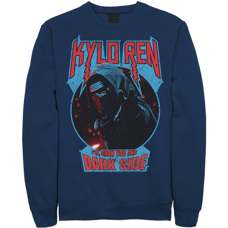 アニメ文字記号 レディース トップス プルオーバー 汗水 Licensed Character Men\u0027star Wars Kylo Ren Show You The Dark Side Metal Text Sweatshirt Navy 米国海軍