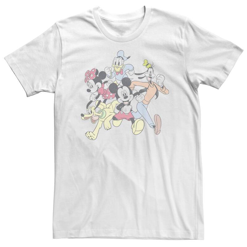 ディズニー レディース トップス Tシャツ トール Big & Tall Disney Mickey & Friends Group Shot Running Portraitee White ホワイト